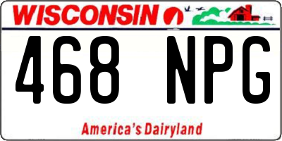 WI license plate 468NPG