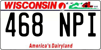 WI license plate 468NPI