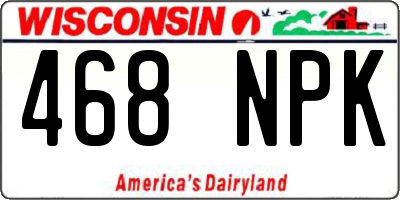 WI license plate 468NPK