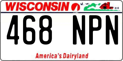 WI license plate 468NPN