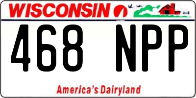 WI license plate 468NPP