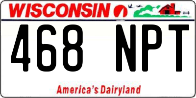 WI license plate 468NPT
