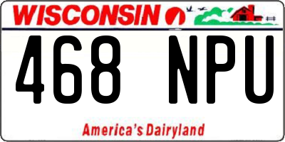 WI license plate 468NPU