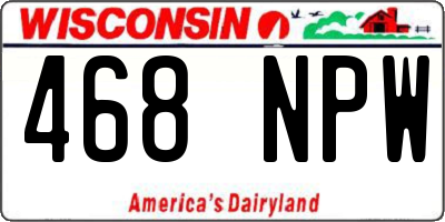 WI license plate 468NPW