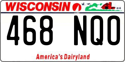 WI license plate 468NQO