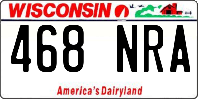 WI license plate 468NRA