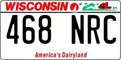WI license plate 468NRC