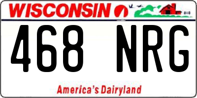 WI license plate 468NRG
