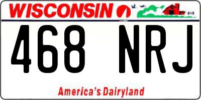WI license plate 468NRJ