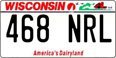 WI license plate 468NRL