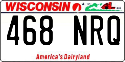 WI license plate 468NRQ