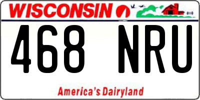 WI license plate 468NRU