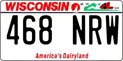 WI license plate 468NRW
