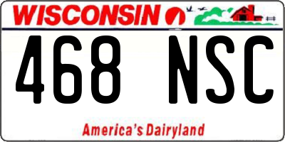 WI license plate 468NSC