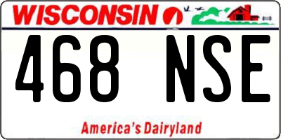 WI license plate 468NSE