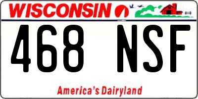 WI license plate 468NSF