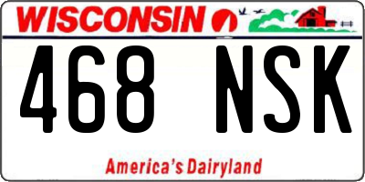 WI license plate 468NSK