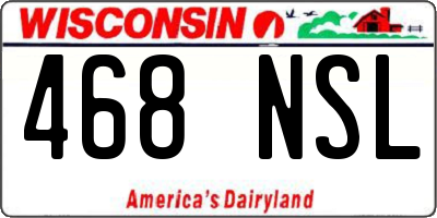 WI license plate 468NSL