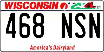 WI license plate 468NSN