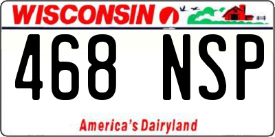 WI license plate 468NSP