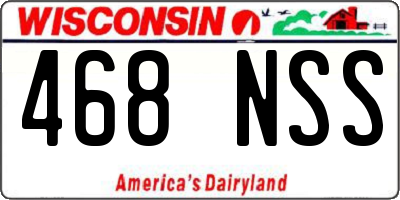 WI license plate 468NSS