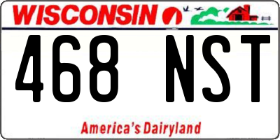 WI license plate 468NST