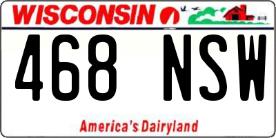 WI license plate 468NSW