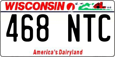 WI license plate 468NTC
