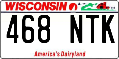 WI license plate 468NTK