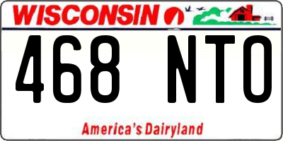 WI license plate 468NTO