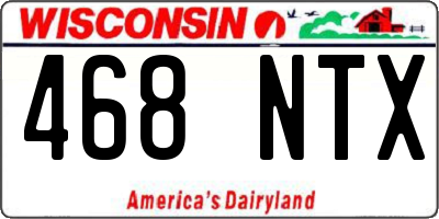 WI license plate 468NTX