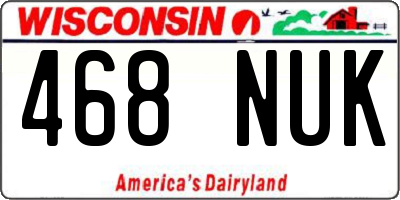 WI license plate 468NUK