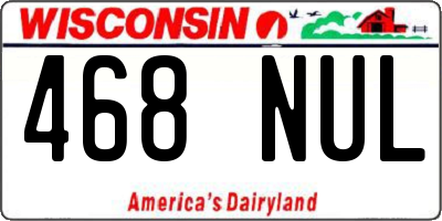 WI license plate 468NUL