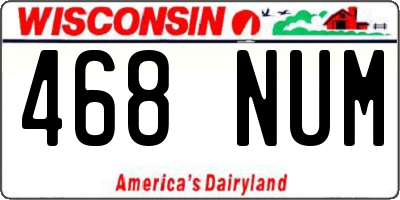 WI license plate 468NUM