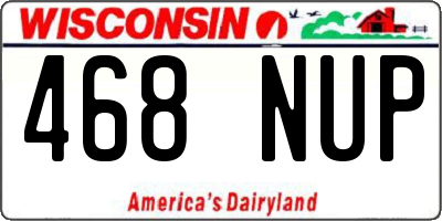WI license plate 468NUP