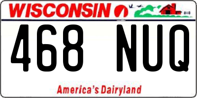 WI license plate 468NUQ