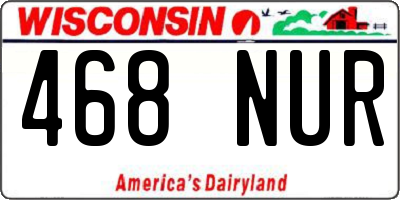 WI license plate 468NUR