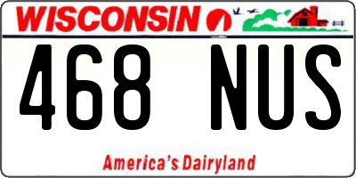WI license plate 468NUS