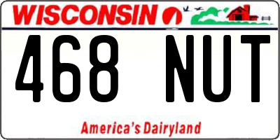 WI license plate 468NUT