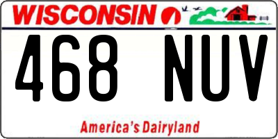 WI license plate 468NUV