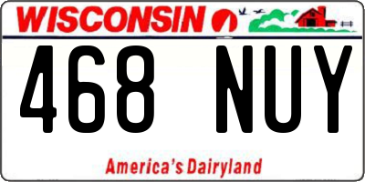 WI license plate 468NUY