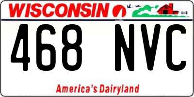 WI license plate 468NVC