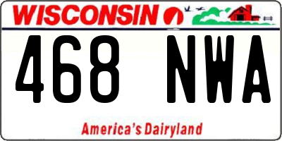 WI license plate 468NWA