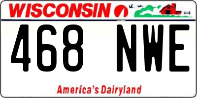 WI license plate 468NWE