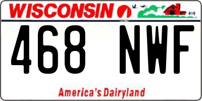 WI license plate 468NWF