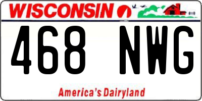WI license plate 468NWG