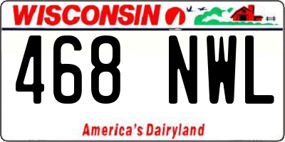 WI license plate 468NWL