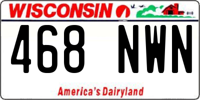 WI license plate 468NWN
