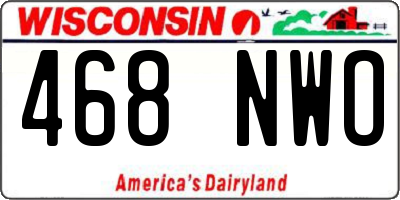 WI license plate 468NWO