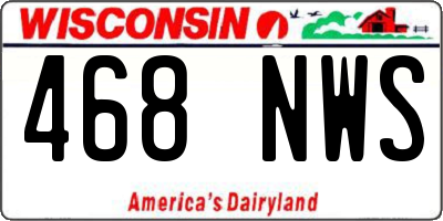 WI license plate 468NWS